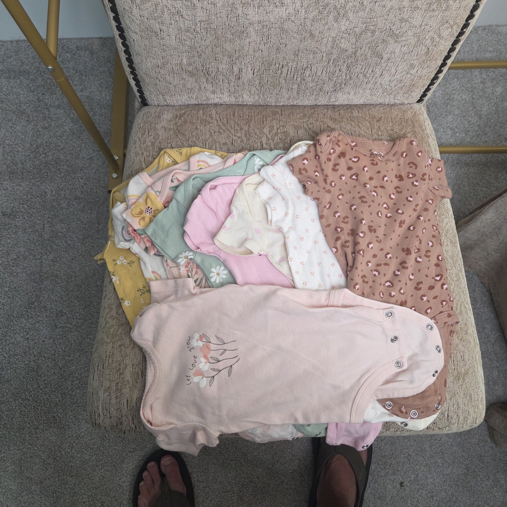 Lot Of 9 Short Sleeve Onesies
